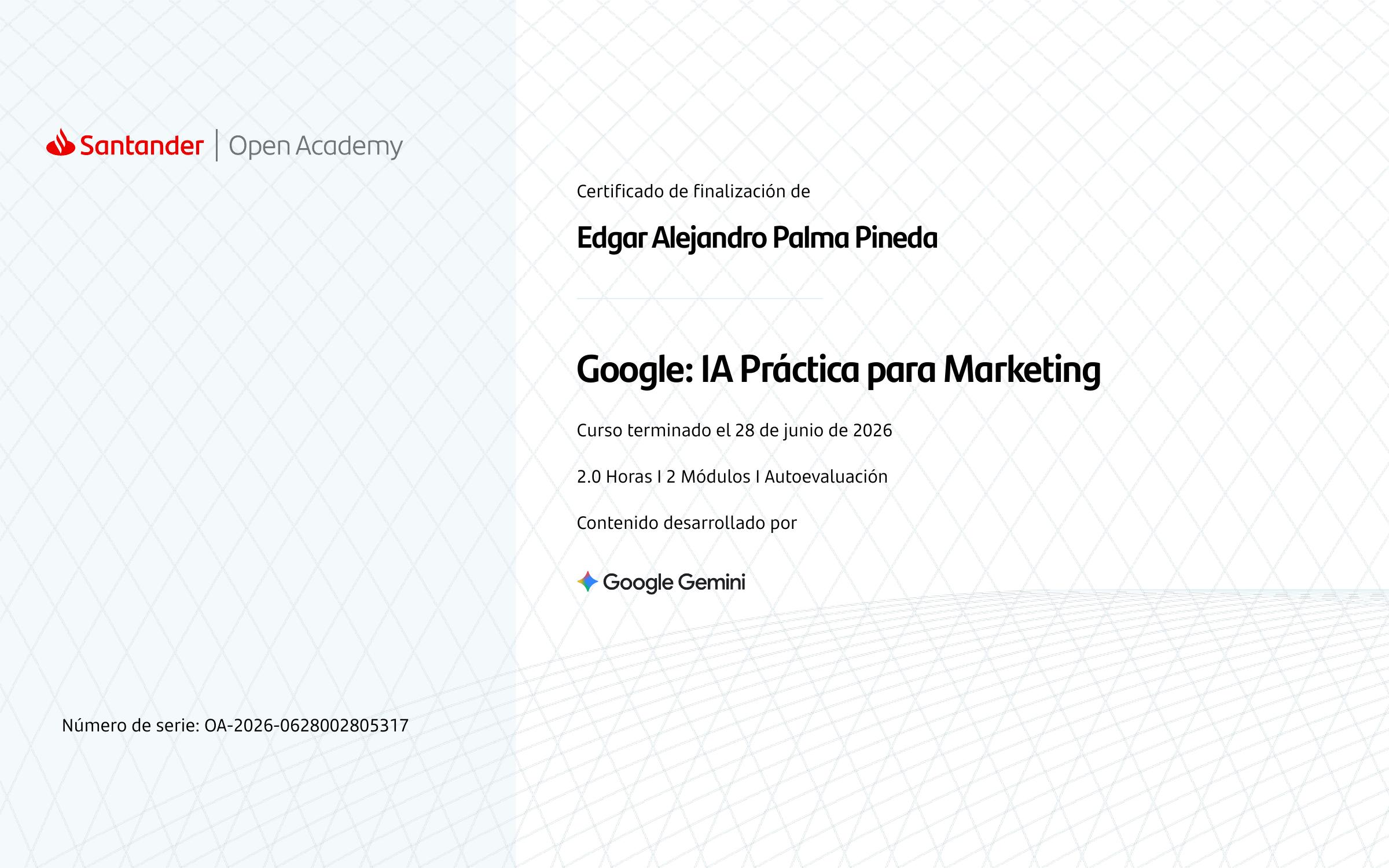 Certificado IA Práctica para Marketing