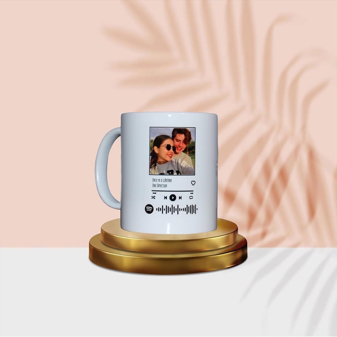 Taza personalizada con fotografía y canción