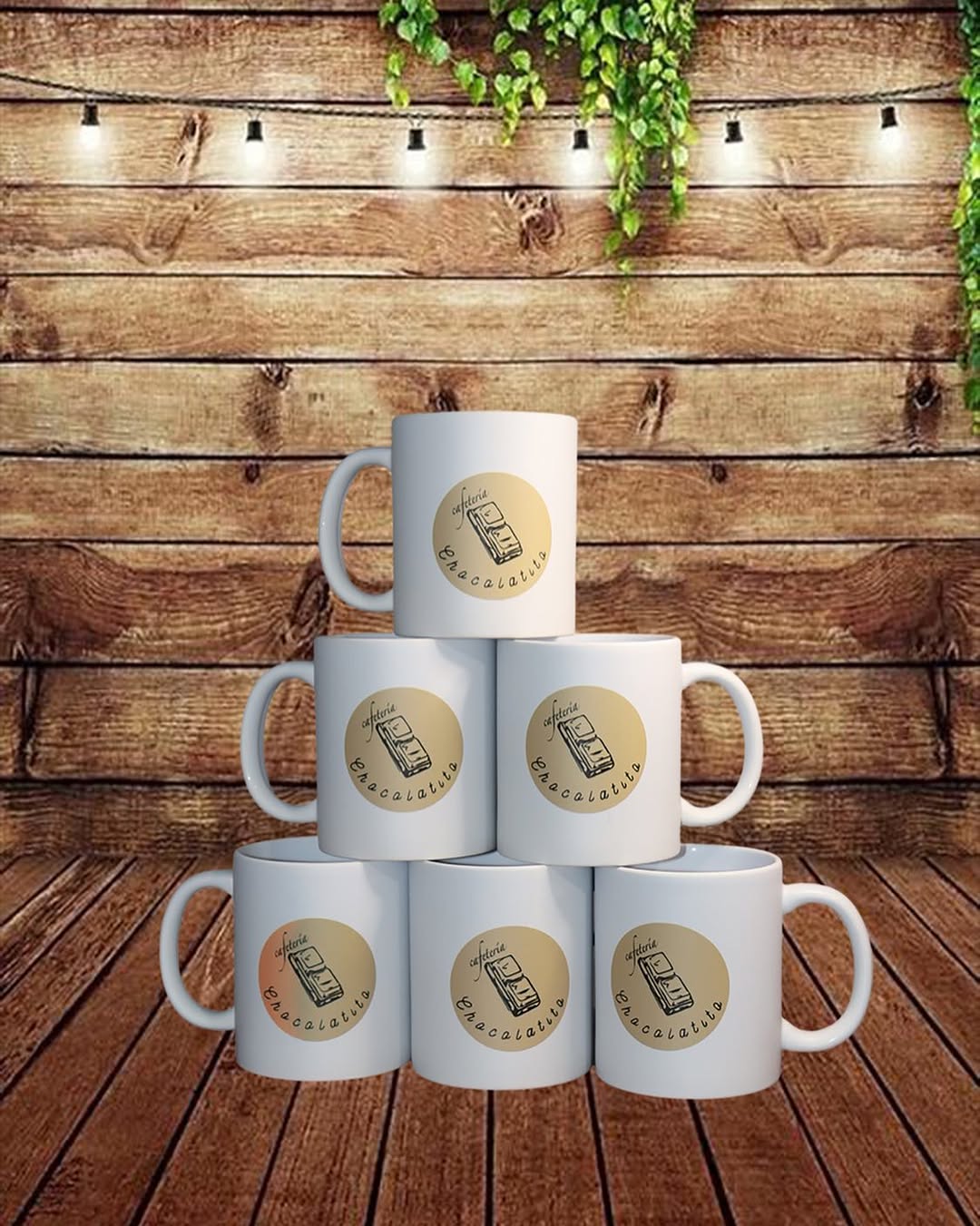 Tazas sublimadas con identidad de una cafetería